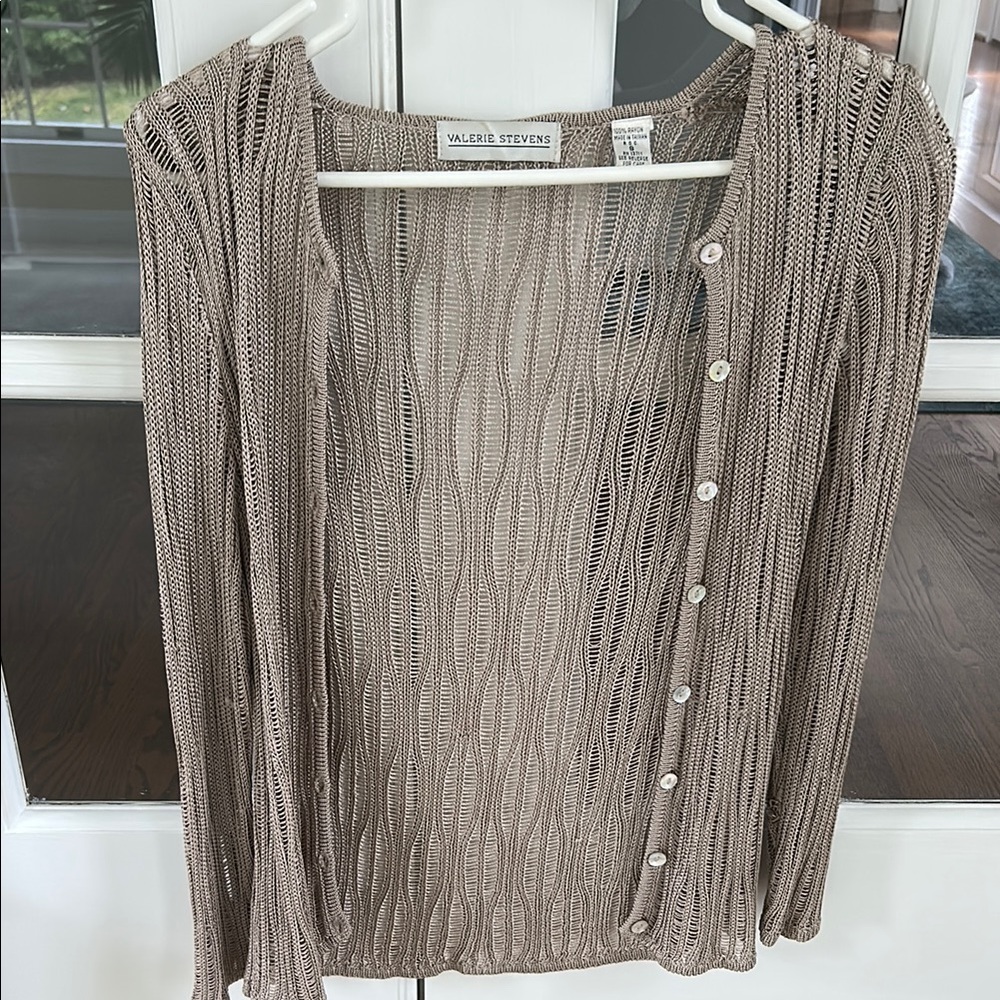 Valerie Stevens Tan Knit Cardigan🌿